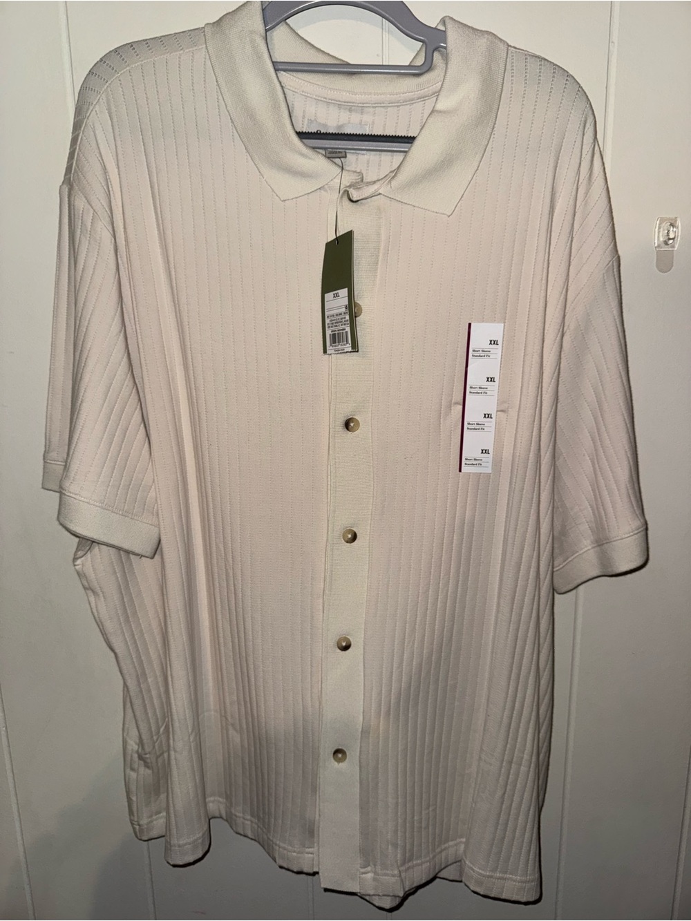 Goodfellow & Co Cream Short-Sleeve Button Down Shirt